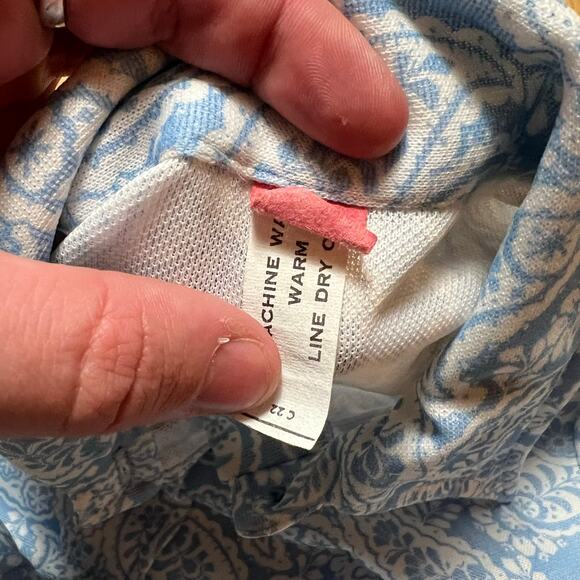 VINTAGE 70s Handmade Dagger Collar Paisley Shirt Dress Size 2 Mod Hippie Blue - Picture 5 of 6